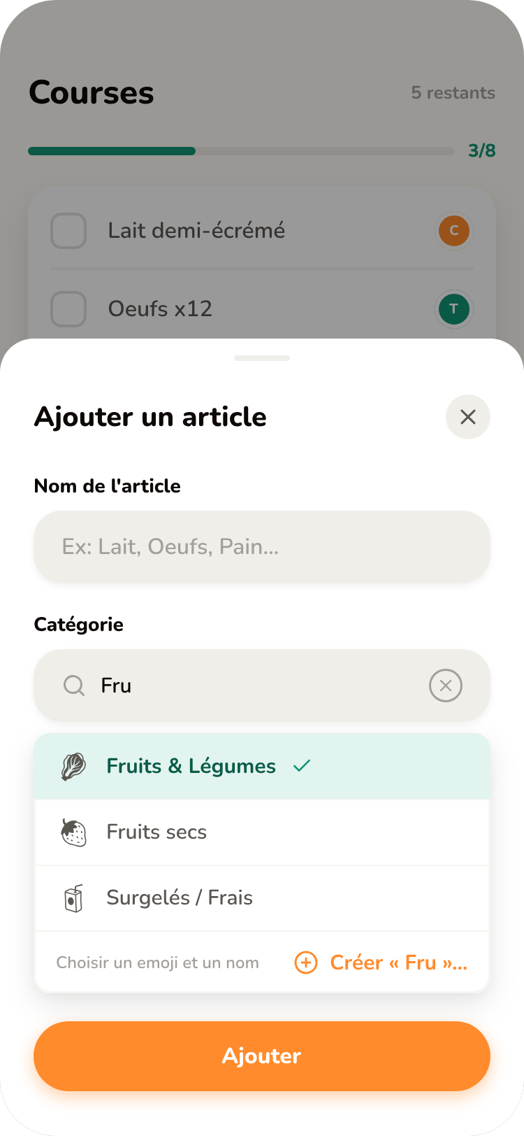 Écran courses Cotcot